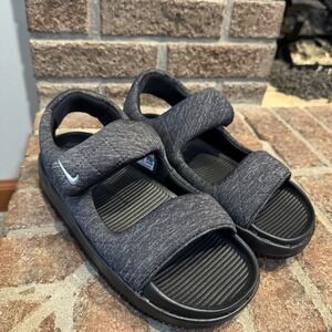 Nike Calm Sandal SE Black Metallic Silver Size 8 Women #282